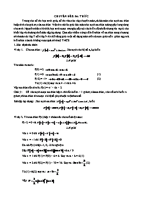 Đề cương ôn thi môn Toán Lớp 9 - Chuyên đề 8 Đa thức
